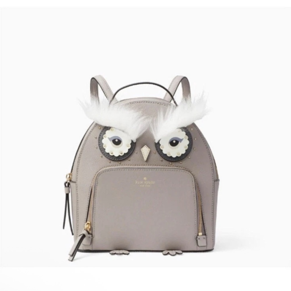 Kate Spade Gray Owl Mini Backpack like new condition
